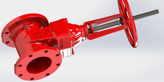 Zasuwa bramowa UL FM z uszczelnieniem EPDM i powłoką epoksydową wiązaną na gorąco do systemów przeciwpożarowych w rozmiarach od 2" do 12"